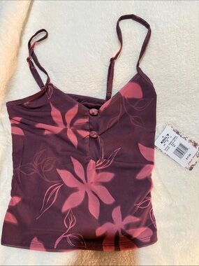 Pink Republic Floral Print Burgundy & Pink Cami Top